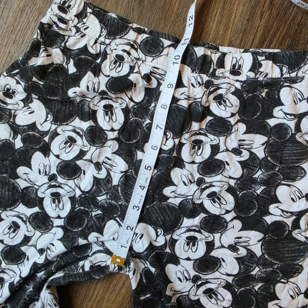 Disney Mickey Mouse Womens Pajama Shorts Black White Sketch Print Size L - Picture 5 of 6